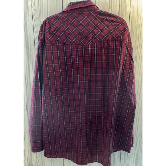 ELY Cattleman Men XXL  Red Plaid  Pearl Snap Long Sleeve Button Shirt Western - Picture 4 of 6